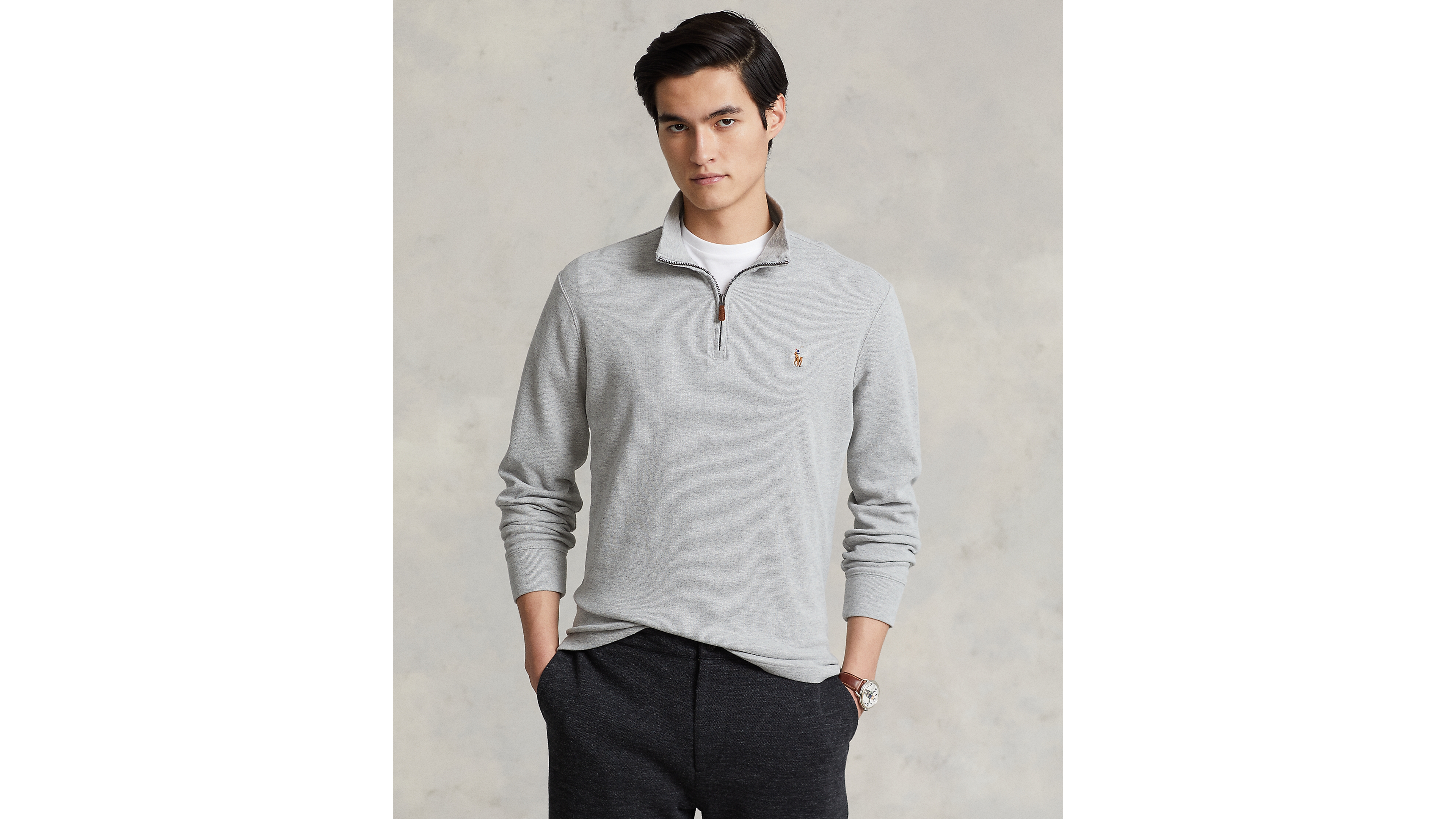 Polo Ralph Lauren Men's Estate-Rib Cotton Quarter-Zip Pullover