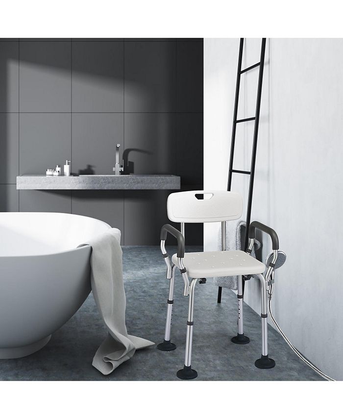 Costway Shower Chair Bathtub Adjustable Height Bench w/ Removable