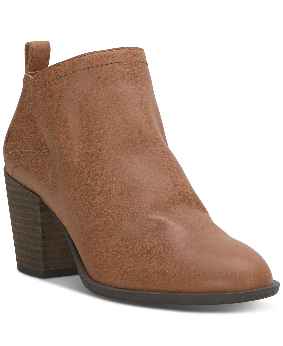 Lucky Brand Women's Branndi Block-heel Slip-on Booties In Latte Leather