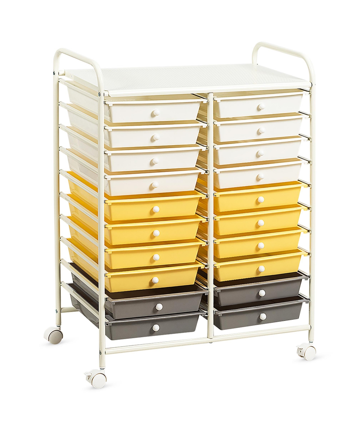 20 Drawer Rolling Storage Cart Tools Scrapbook Paper Office School Organizer - Open Miscellaneous
