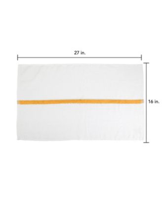 Power Gym Hand Towels (12 Pack),  16x27, White with Colored Stripe, 100% Ring-Spun Cotton