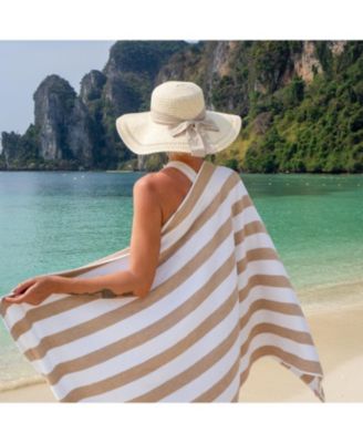 Cali Cabana Striped Soft Cotton 4 Pack Beach Towels, 30x60 in