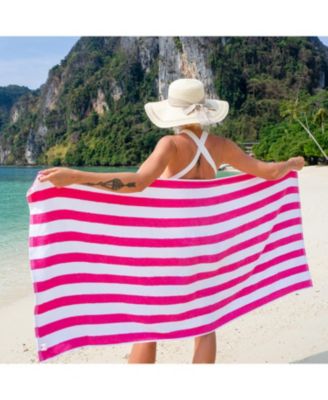 Cali Cabana Striped Soft Cotton 4 Pack Beach Towels, 30x60 in