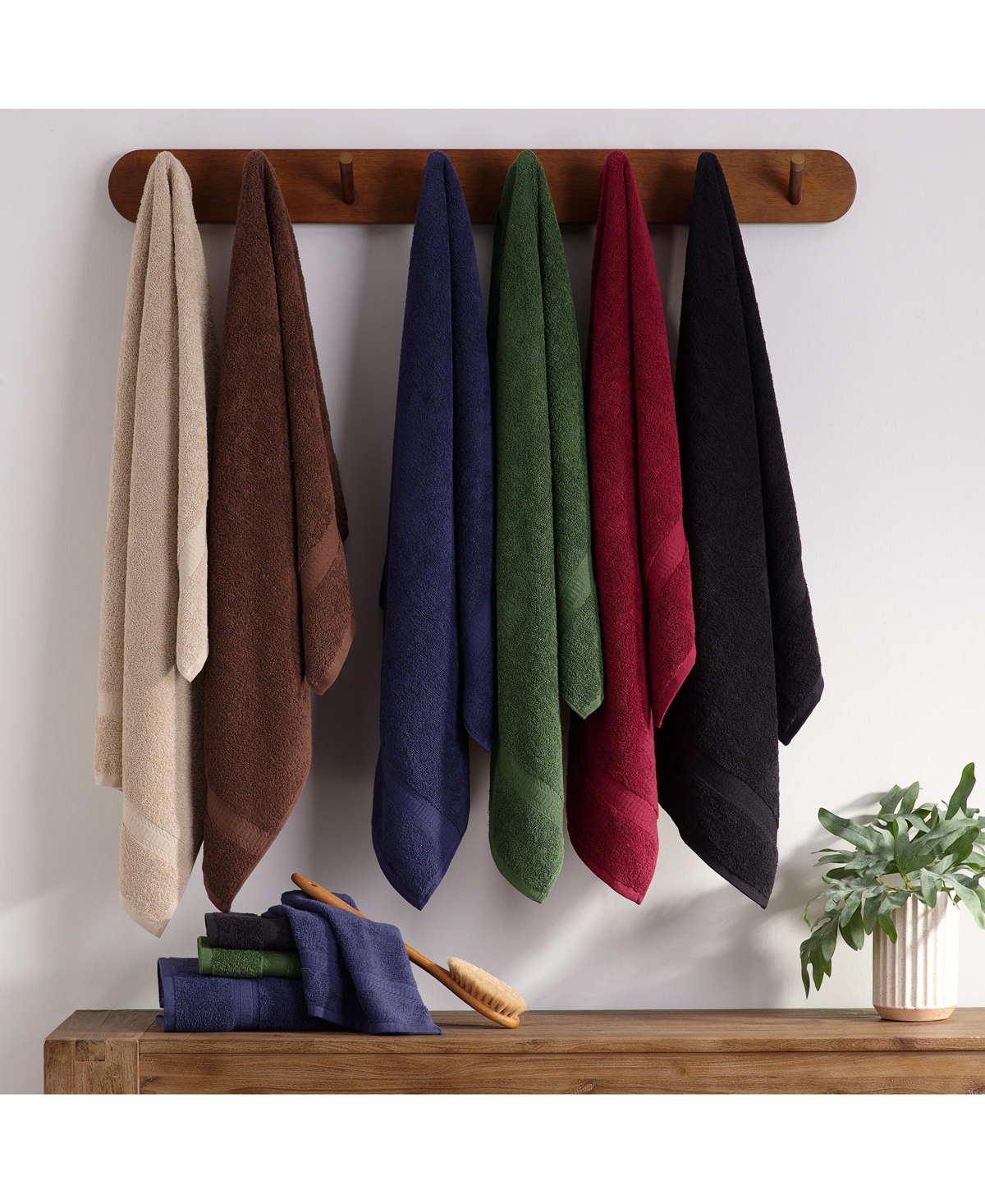 Arkwright Home True Color Towels (6 Pack), Solid Color Options, 25x52 in., 100% Soft Cotton