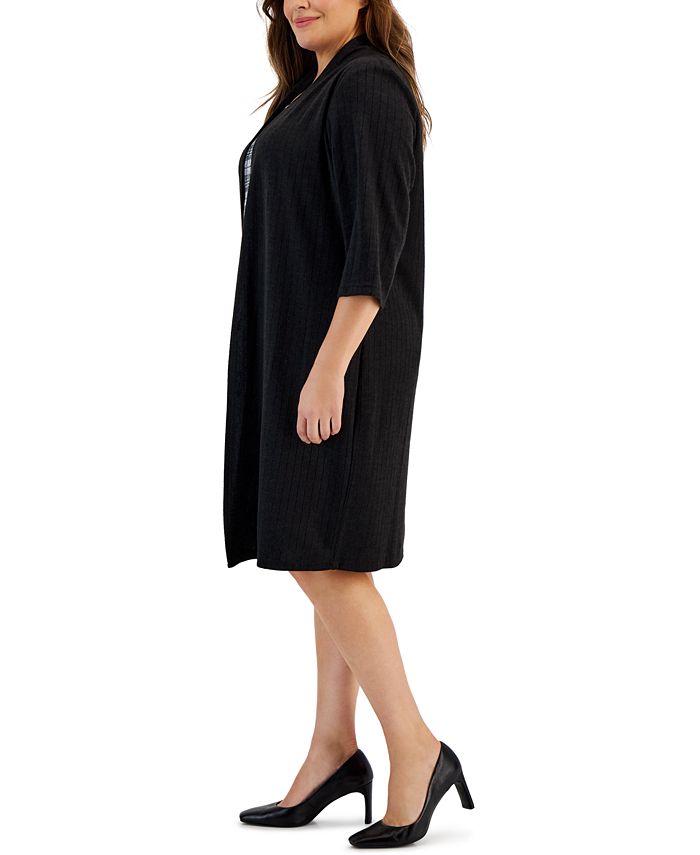 Connected Womens Plus Size Layered Jacket Dress Size 14W