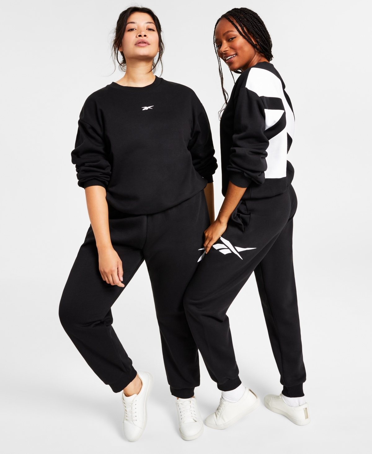 Reebok Women's Back Vector Fleece Sweatshirt, A Macy's Exclusive In Black