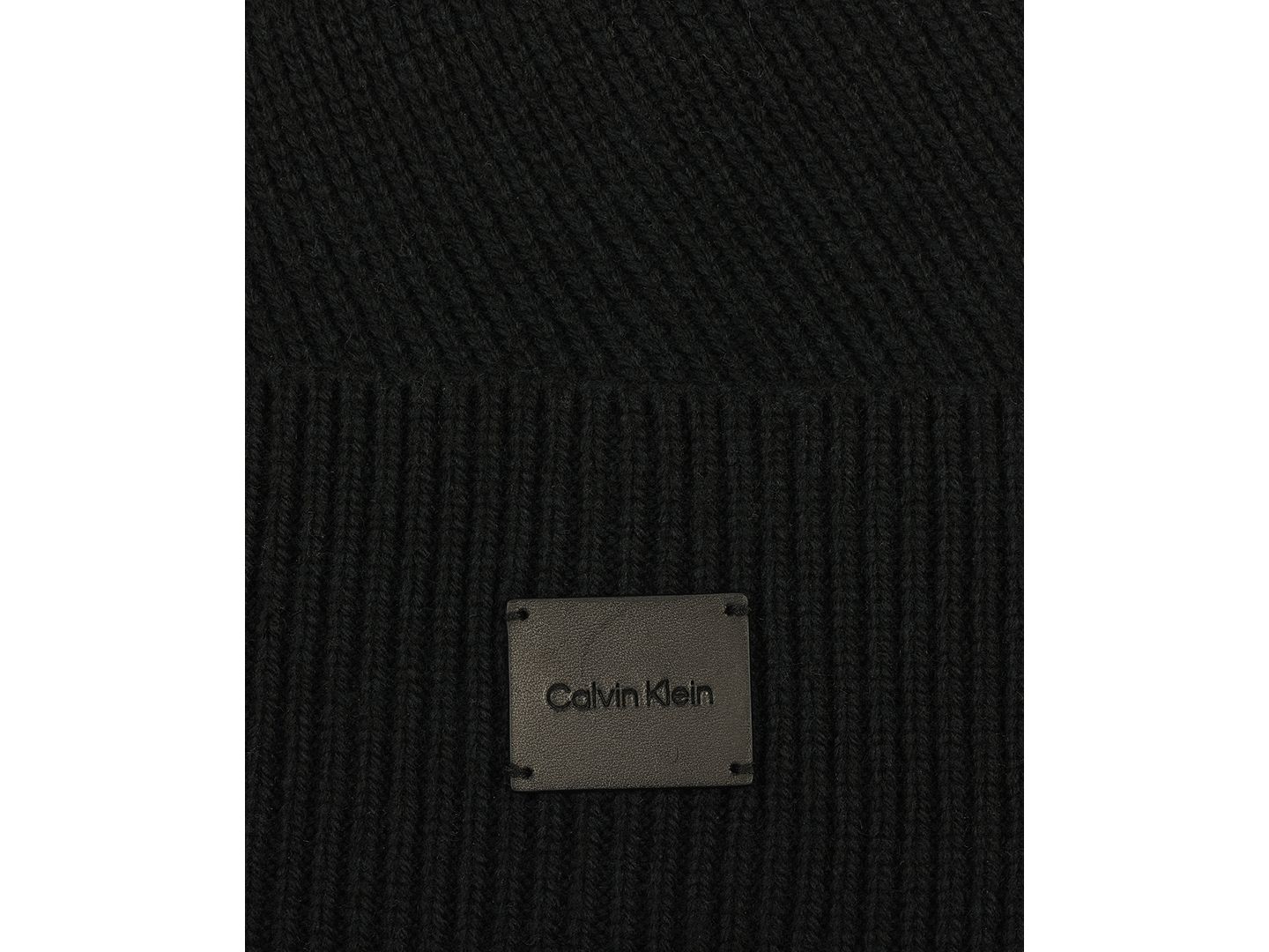Мужская шапка Calvin Klein Side Transfer Cuff Beanie, цвет: Чёрный — фото 3