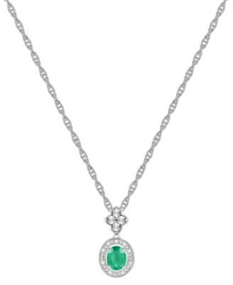 2-Pc. Set Sapphire (1 ct. t.w.) & Diamond (1/20 ct. t.w.) Halo Pendant Necklace & Matching Drop Earrings in Sterling Silver (Also in Ruby, Emerald, & Tanzanite)