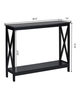 1 PC P2 MDF 2-Tier Console Table x-Design Bookshelf Sofa Side Accent Table