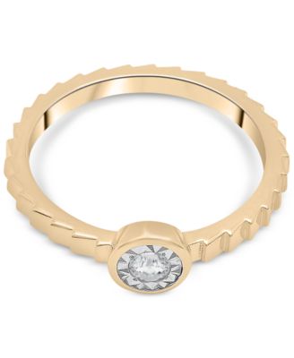 Diamond Miracle-Plate Textured Ring (1/10 ct. t.w.) in Gold Vermeil, Created for Macy's