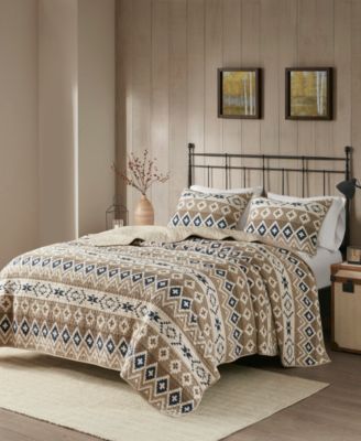 Montana Printed Cotton Oversized 3 Piece Quilt Mini Set, King/California King