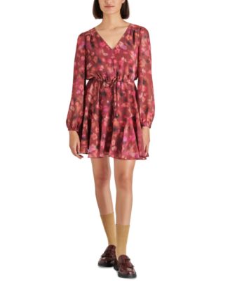 Steve Madden - Women's Kara V-Neck Long-Sleeve Dress