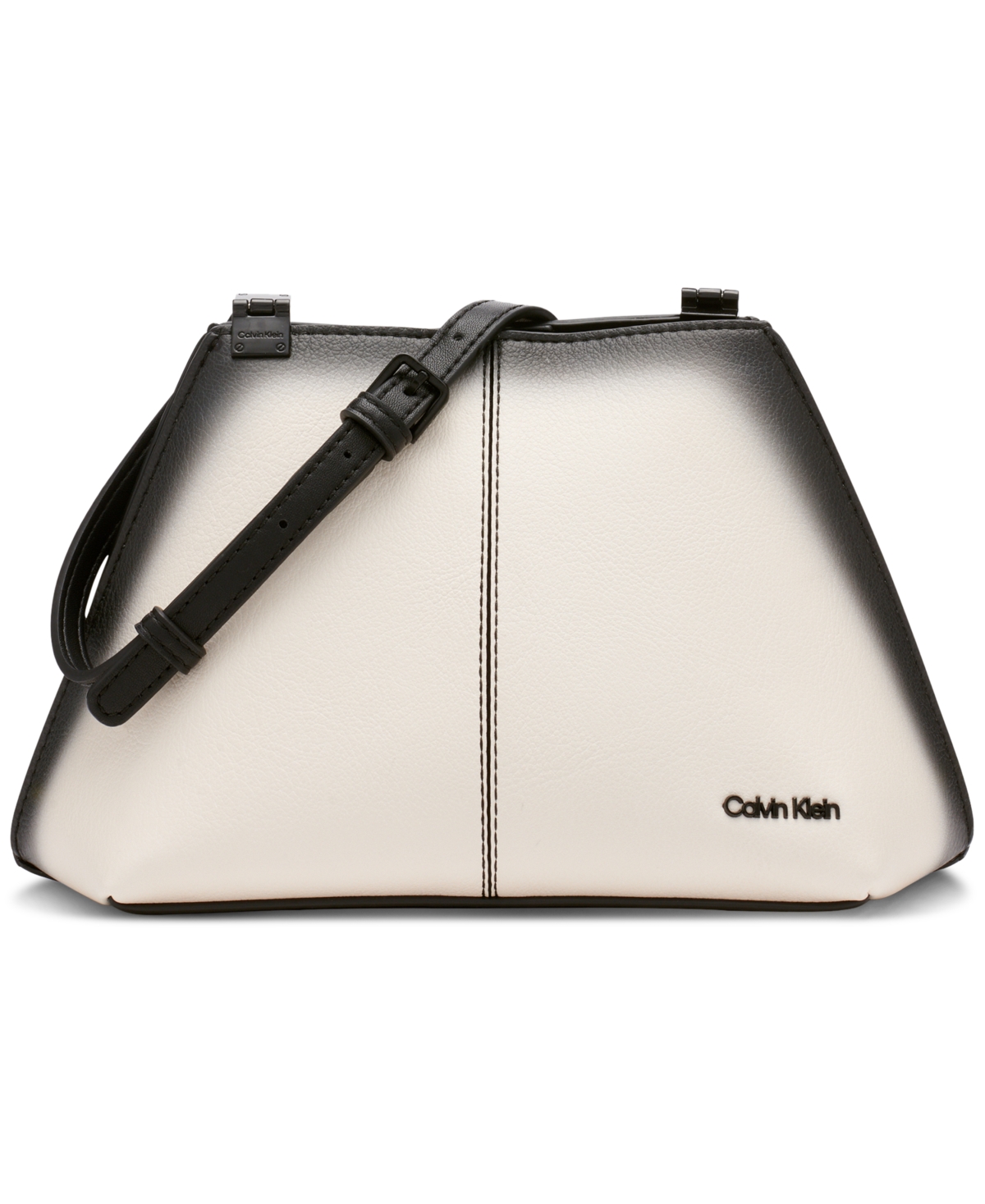 Calvin Klein Granite Ombre Adjustable Crossbody With Magnetic Snap In Ch  Wht/black | ModeSens