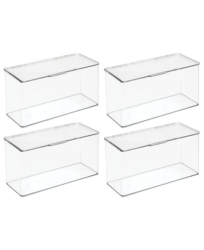 mDesign Plastic Kitchen Pantry Food Storage Bin Box, Lid, Large 4
