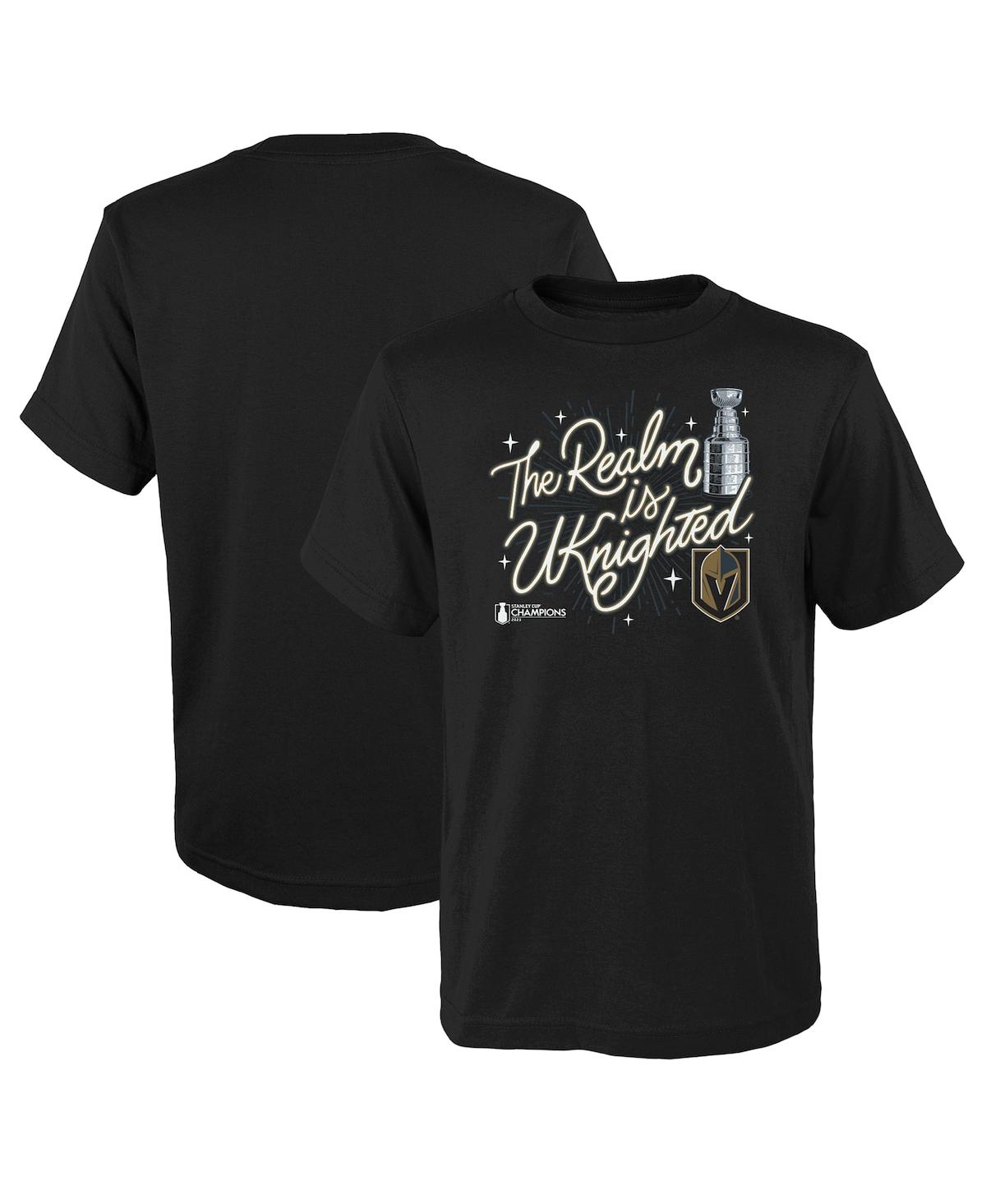 Fanatics Kids' Big Boys  Branded Black Vegas Golden Knights 2023 Stanley Cup Champions Celebration T-shirt