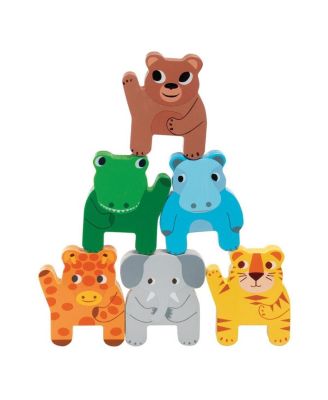 Trainimo Wooden Toy Train and Jungle Animals