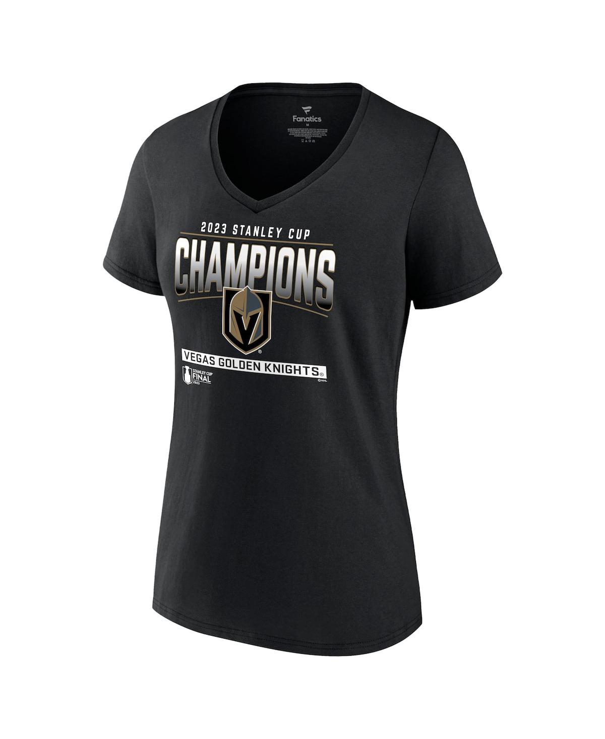 Fanatics Women's  Black Vegas Golden Knights 2023 Stanley Cup Champions Signature Roster V-neck T-shi In Black