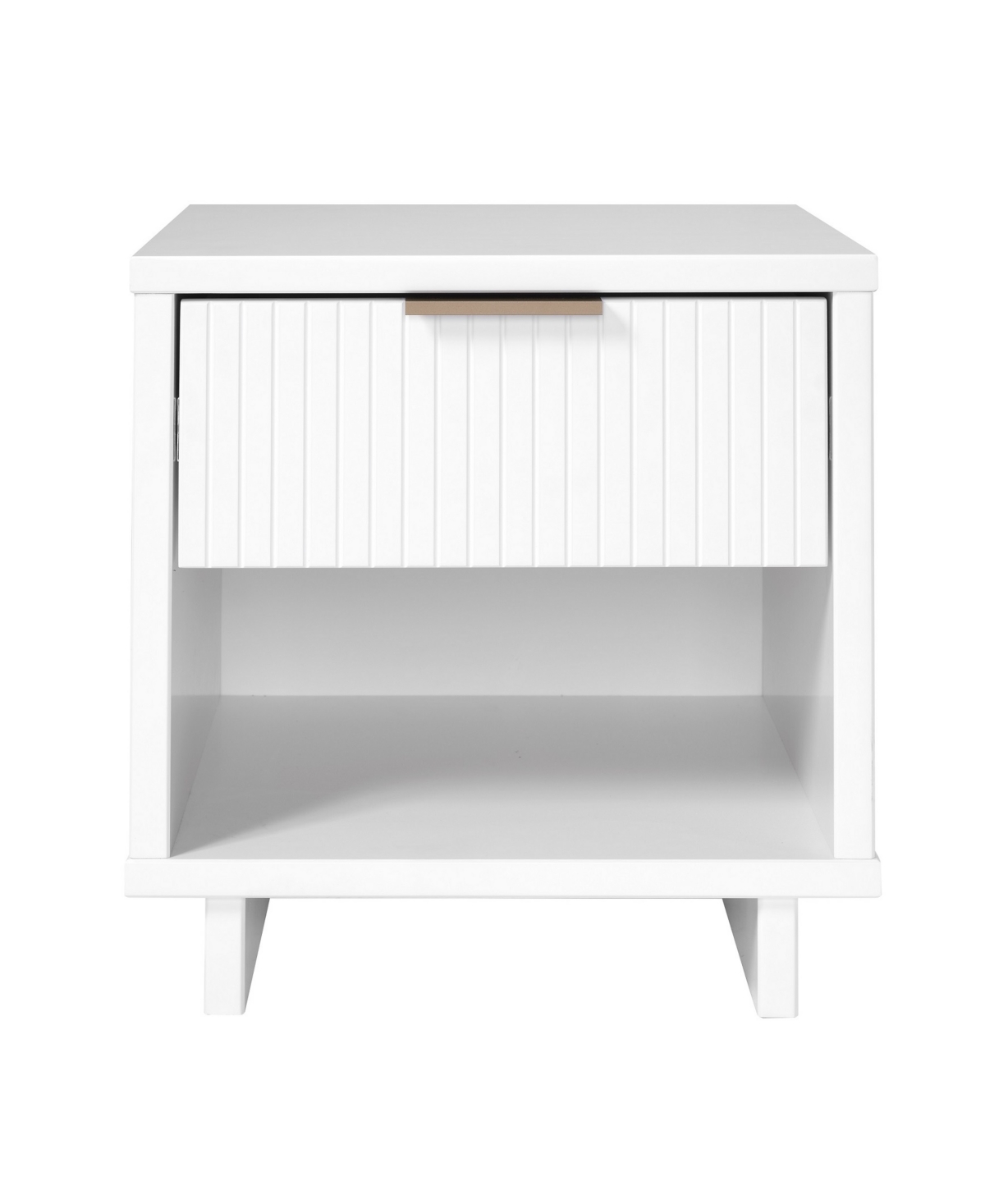 Manhattan Comfort Granville 18.11" Pine Wood 1-drawer Nightstand In White