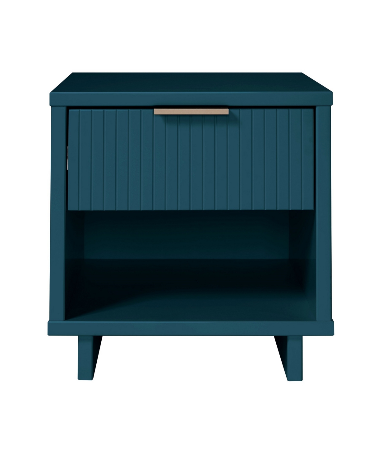 Manhattan Comfort Granville 18.11" Pine Wood 2-drawer Nightstand In Midnight Blue