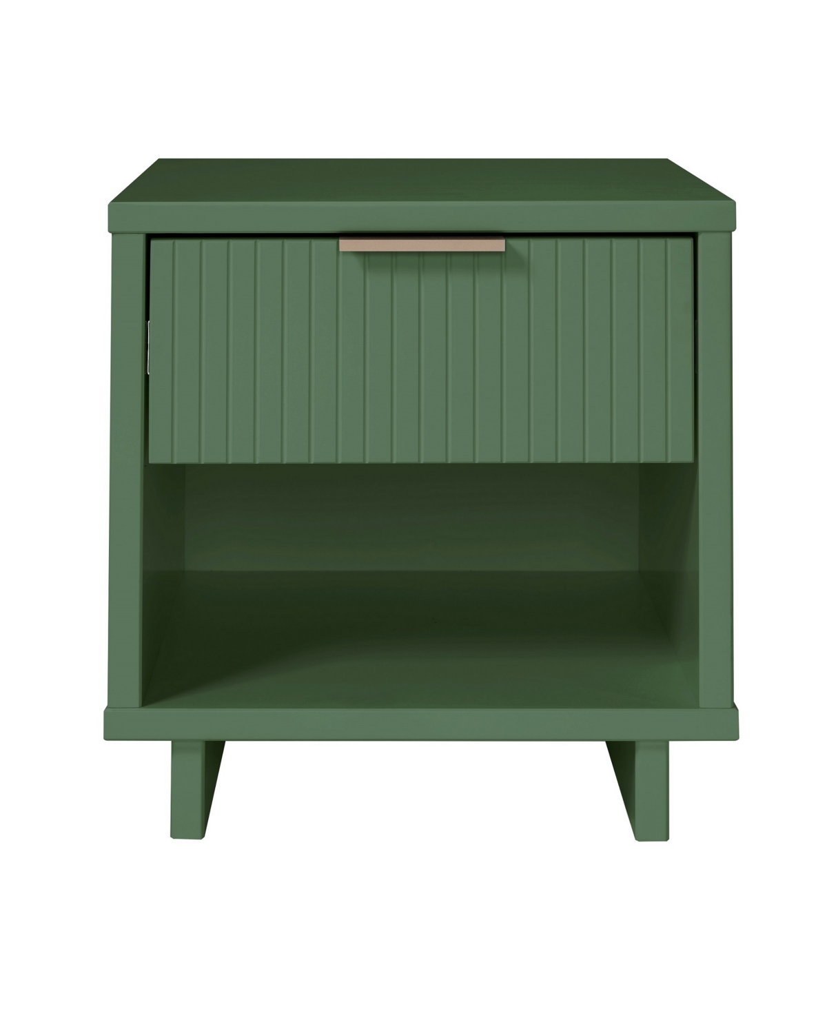 Manhattan Comfort Granville 18.11" Pine Wood 1-drawer Nightstand In Sage Green