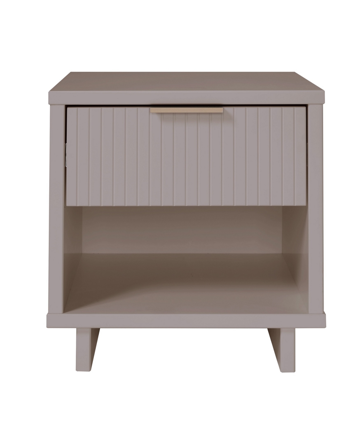 Manhattan Comfort Granville 18.11" Pine Wood 1-drawer Nightstand In Light Gray