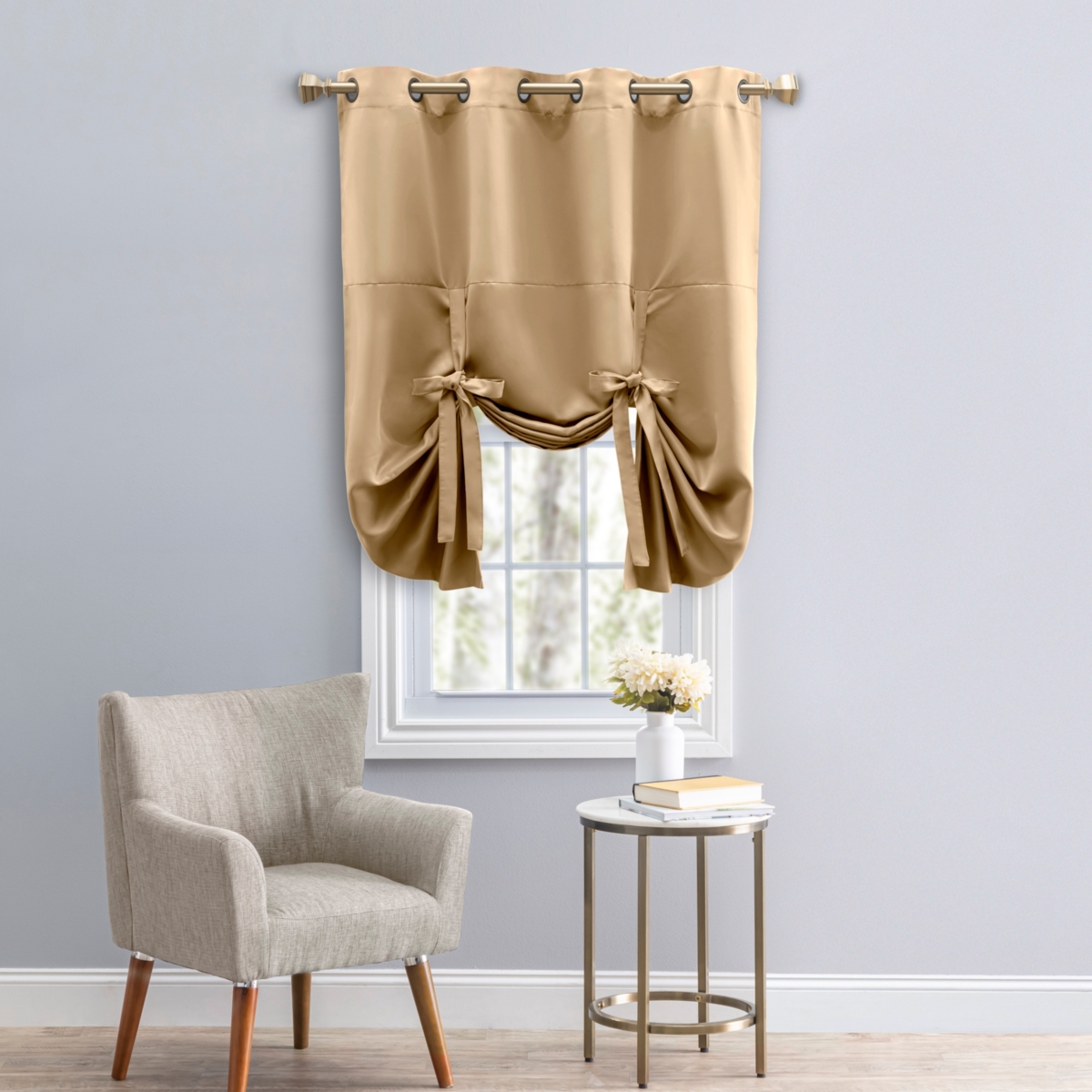 Ricardo Tacoma Double Black Out Grommet Curtain Panel w/Wand 50"W x 45"L