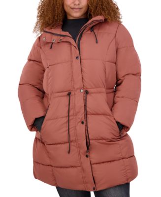 Steve Madden Juniors' Trendy Plus Size Hooded Anorak Puffer Coat