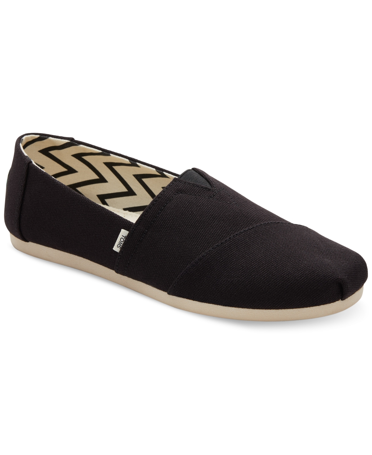Shop Toms Women's Alpargata Plus Espadrille Almond Toe Flats In Black Heritage Canvas