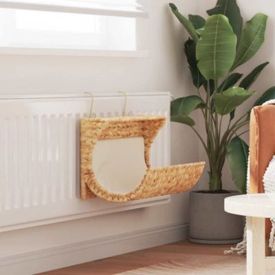 Cat Bed with Cushion Water Hyacinth 14.6"x7.9"x7.9"