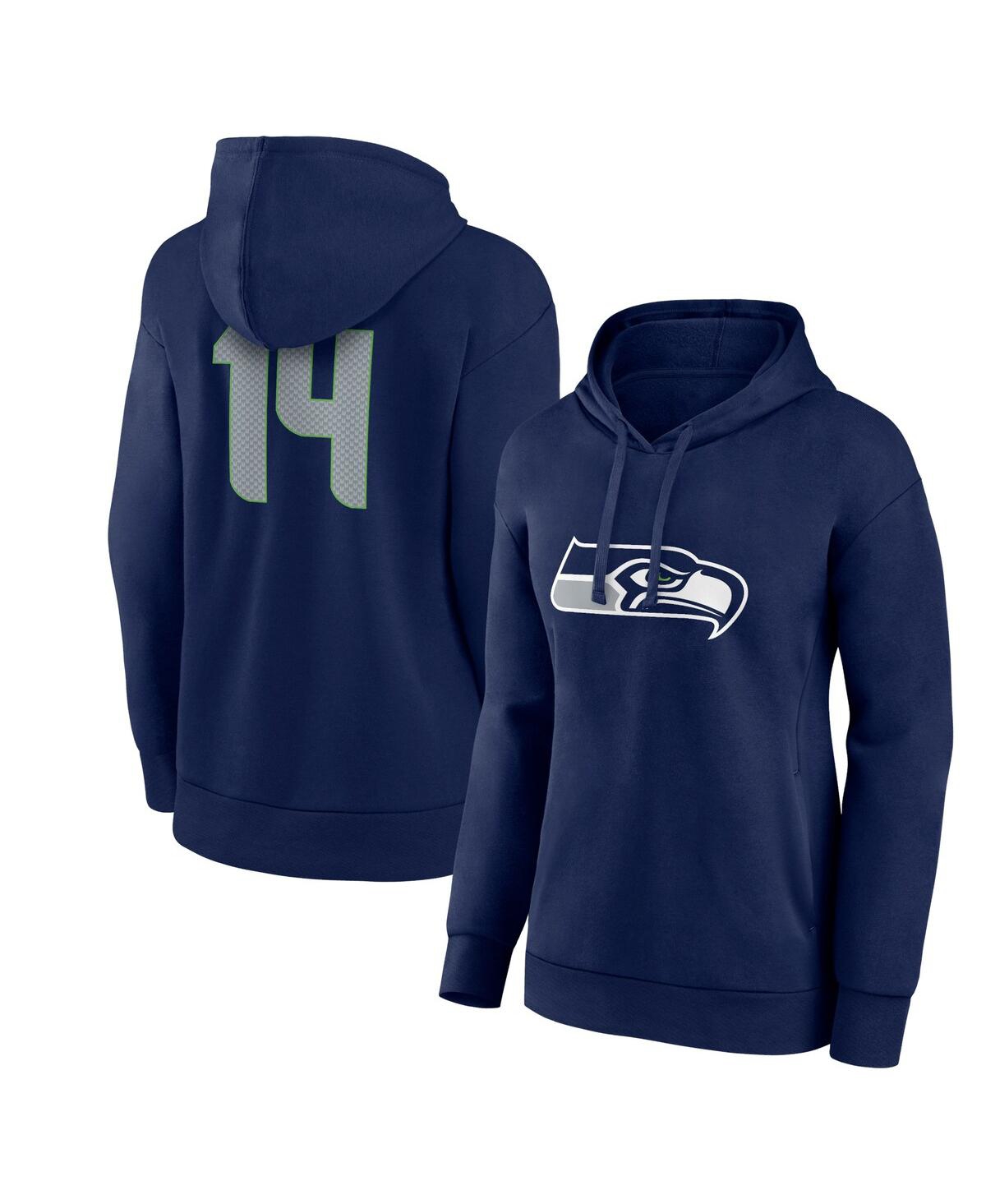 Fanatics Women's  Dk Metcalf Navy Seattle Seahawks Player Icon Name And Number V-neck Pullover Hoodie In Navy