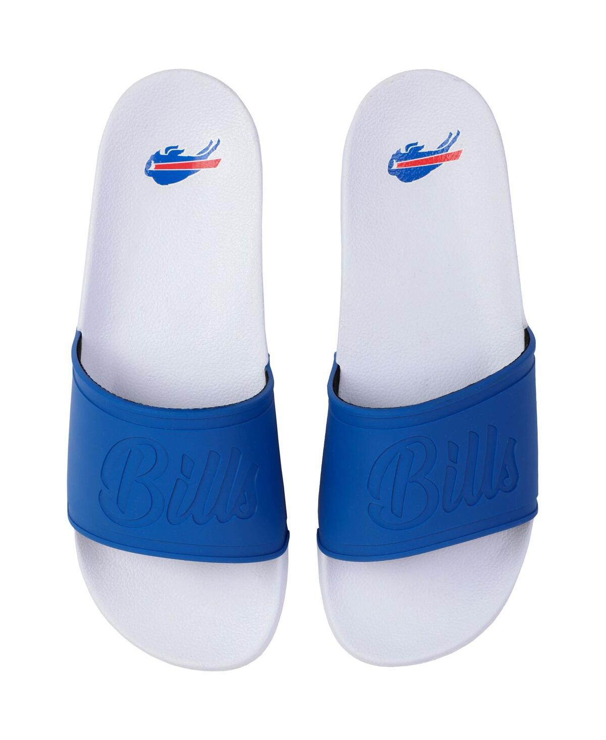 Foco Women's  Buffalo Bills Script Wordmark Slide Sandals In White