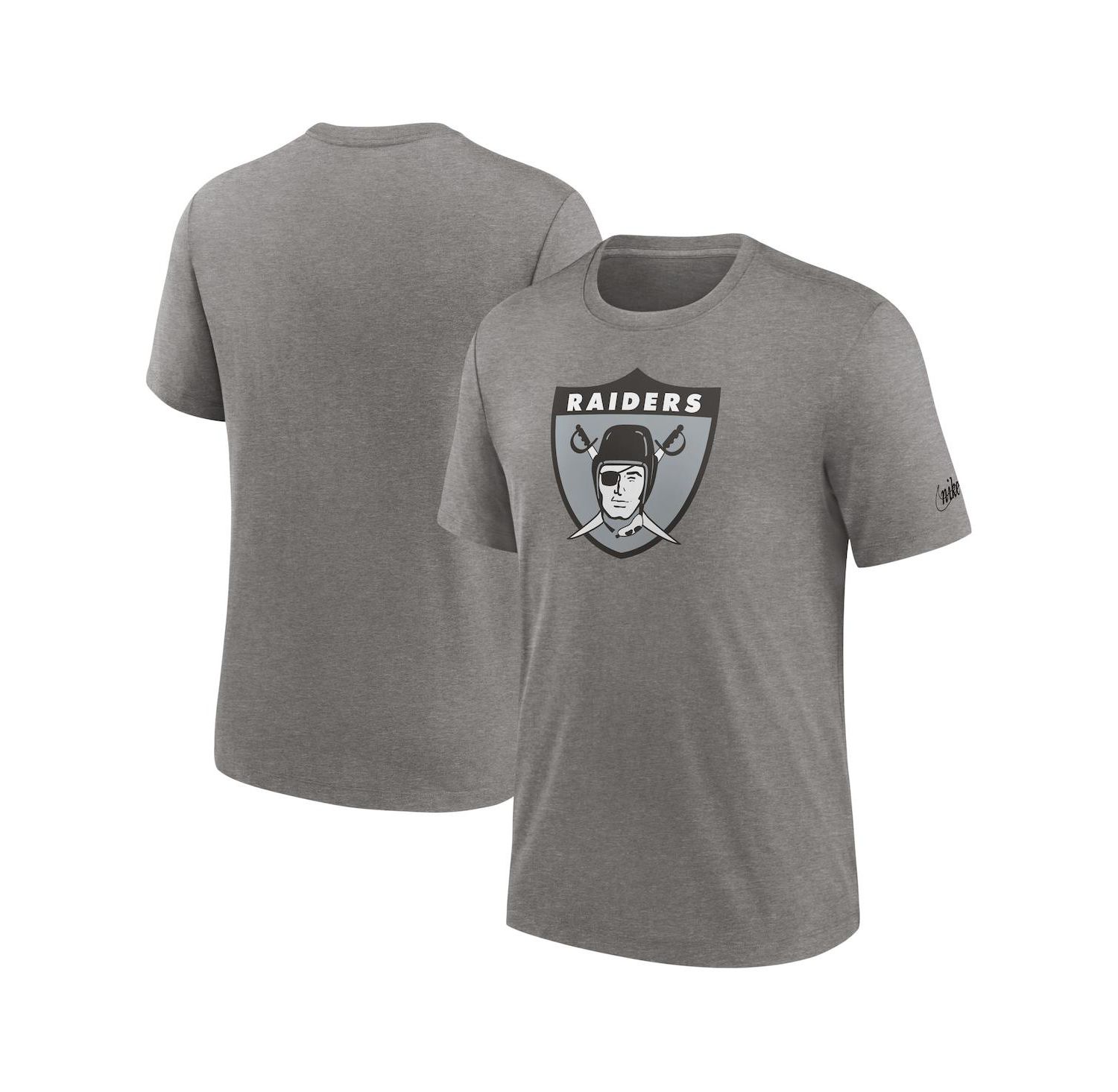 Men's Heather Charcoal Las Vegas Raiders Rewind Logo Tri-Blend T-shirt