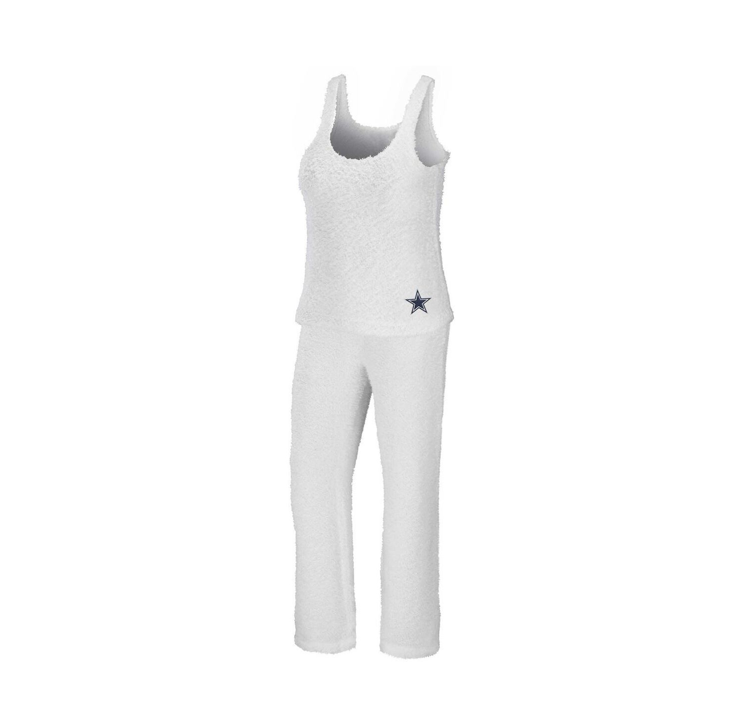 Women's Cream Dallas Cowboys Cozy Scoop Neck Tank Top and Pants Sleep Set