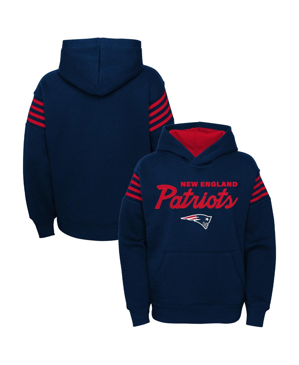 OUTERSTUFF BIG BOYS NAVY NEW ENGLAND PATRIOTS THE CHAMP IS HERE PULLOVER HOODIE