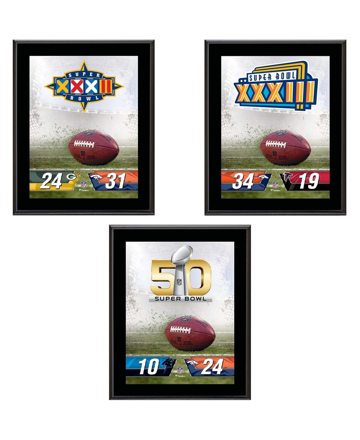 Fanatics Authentic Denver Broncos 10.5" X 13" Sublimated Super Bowl Champion Plaque Bundle In Multi