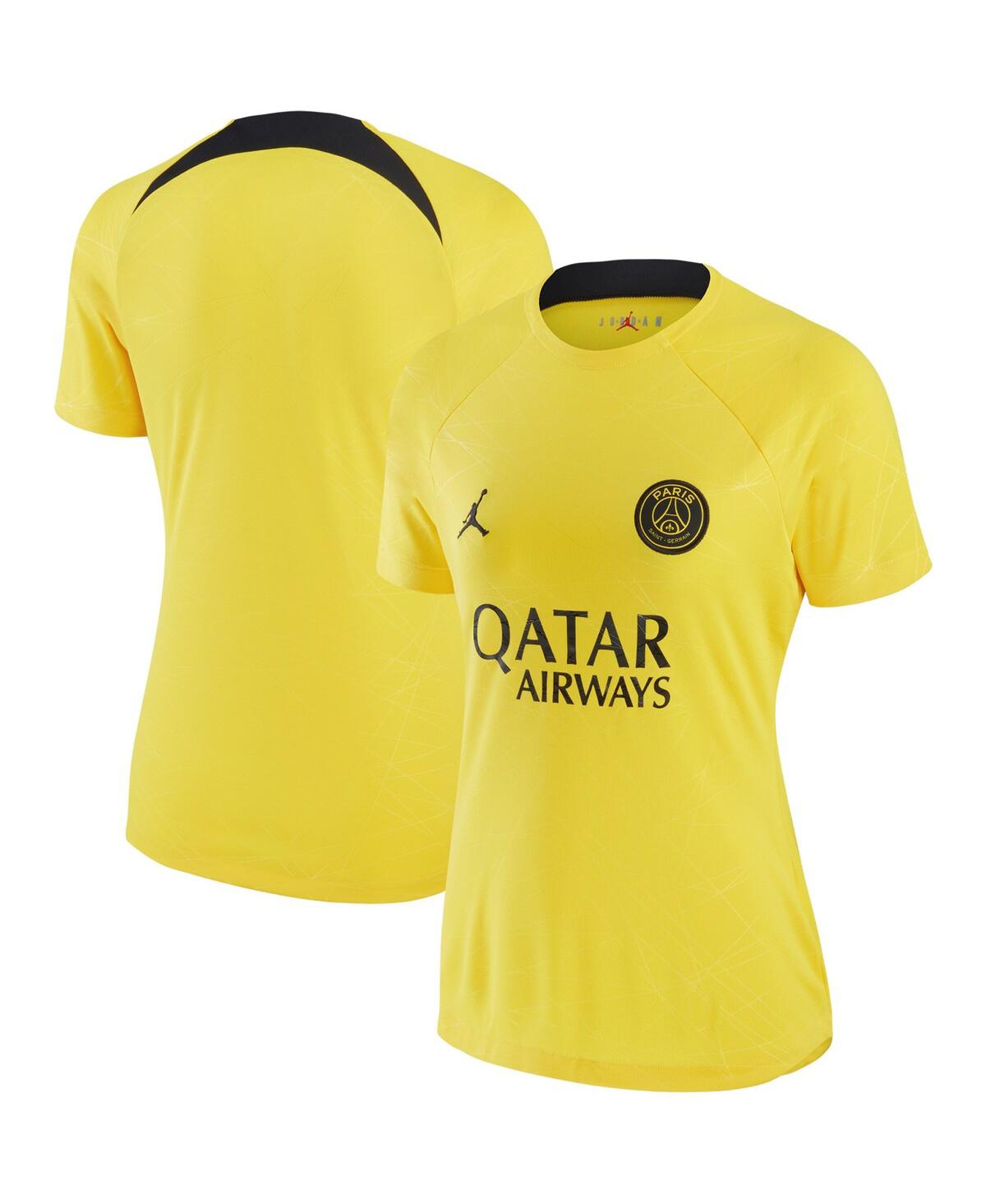 Women's JordanParis Saint-Germain 2023 Pre-Match Raglan Performance Jersey - Yellow