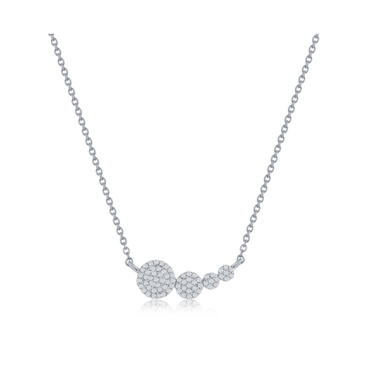 SIMONA GRADUATING ROUNDS DIAMOND NECKLACE (0.25 CT. T.W.) - 71 STONES IN STERLING SILVER