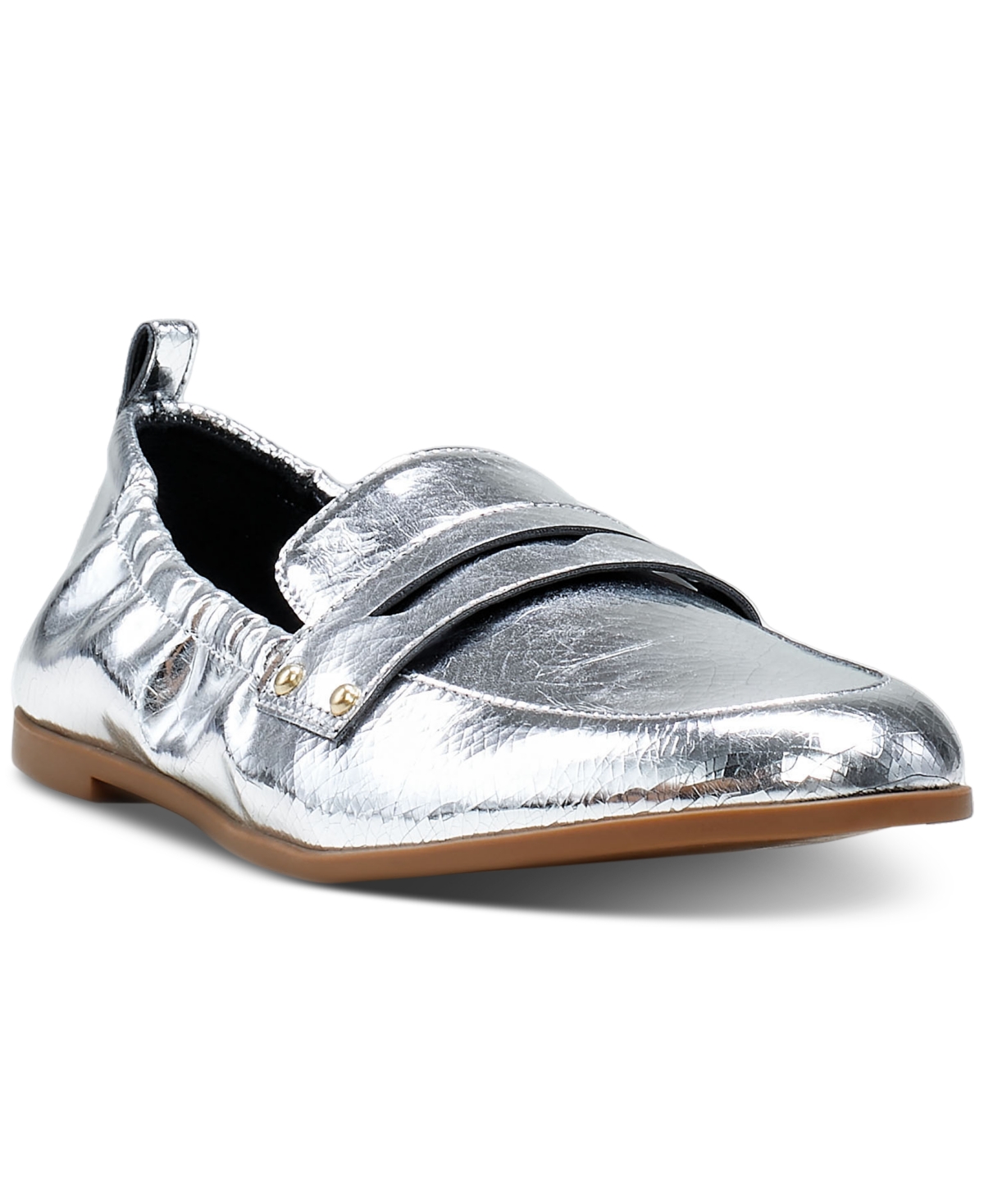 Shop Jessica Simpson Women's Selipa Slip-on Loafer Flats In Silver Faux Leather