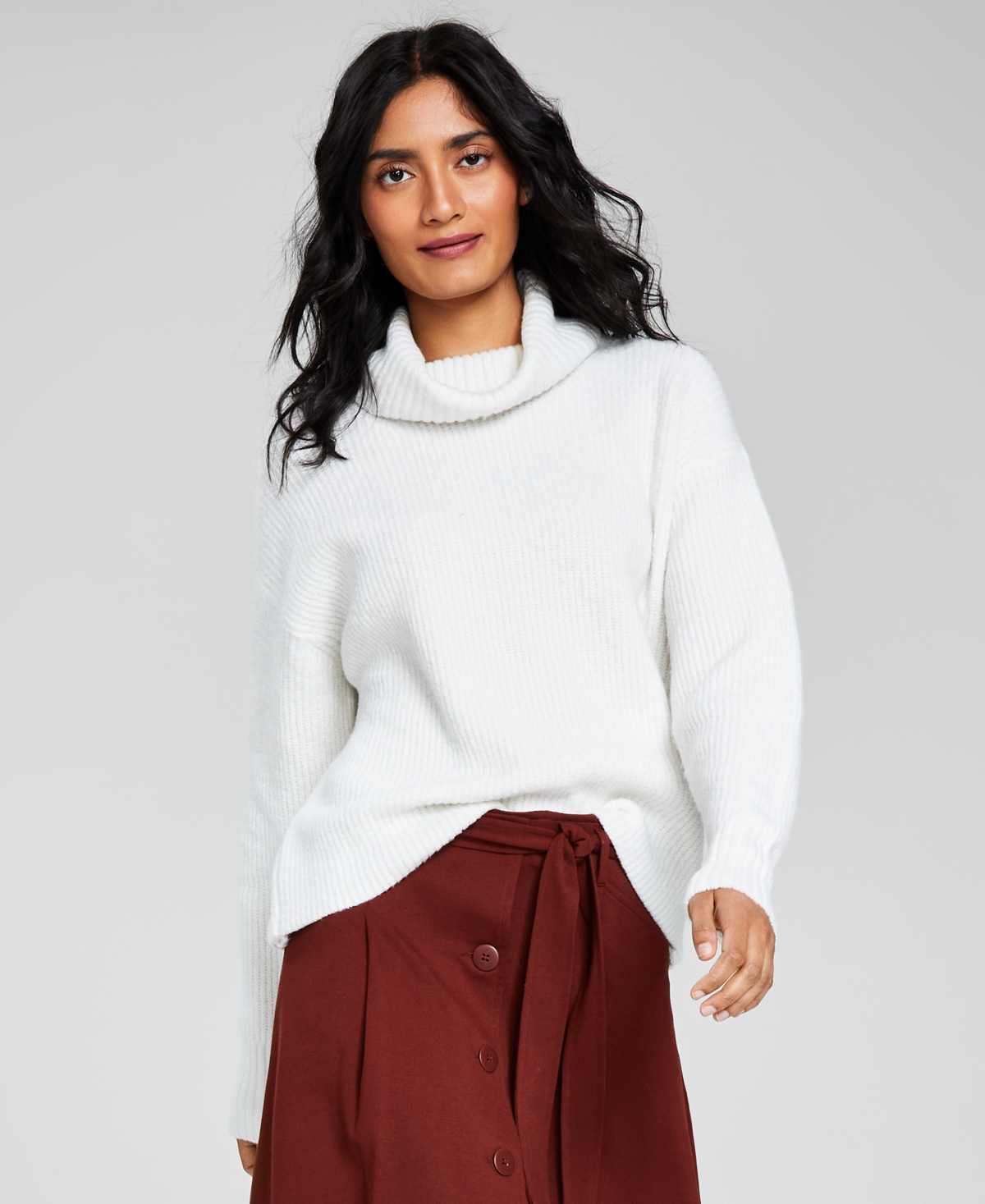 And Now This Women's Turtleneck Sweater In Calla Lily