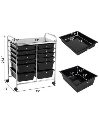 12 Drawers Rolling Cart Storage Scrapbook Paper Studio