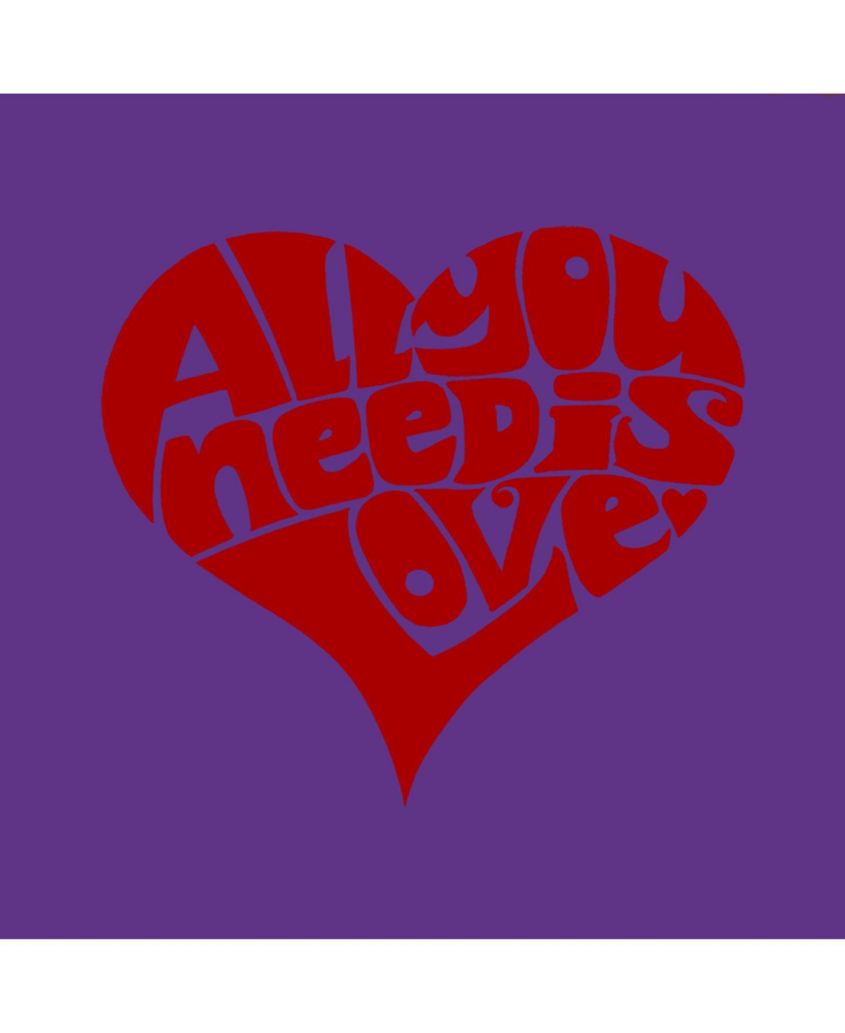 Big Girl's Word Art T-shirt - All You Need Is Love