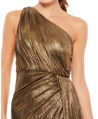 Women's Ieena Metallic Draped One Shoulder Grecian Dress