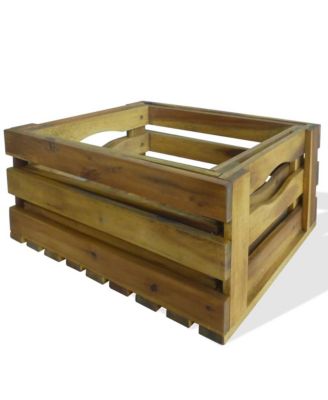 Apple Crate Set 2 Pieces Solid Acacia Wood