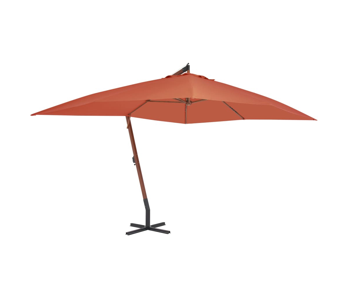Cantilever Umbrella with Wooden Pole 157.5"x118.1" Terracotta - Red