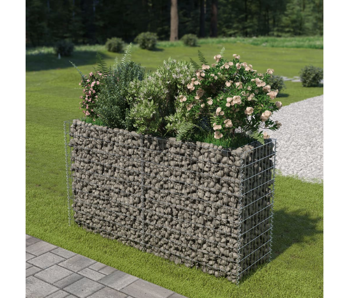 vidaXL Gabion Raised Bed Galvanized Steel 70.9