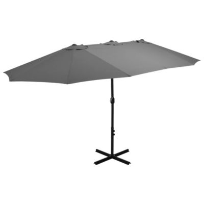 Outdoor Parasol with Aluminum Pole 181.1"x106.3" Anthracite
