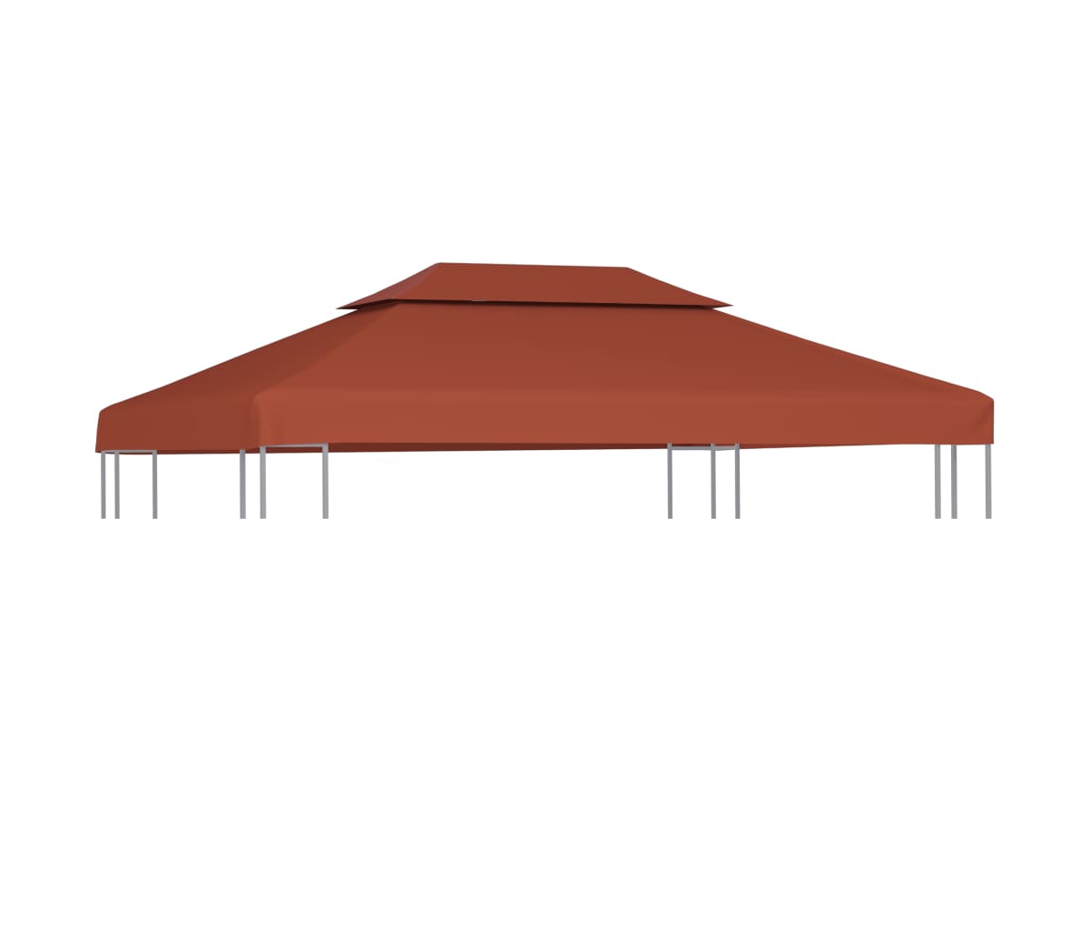 2-Tier Gazebo Top Cover 9.1 oz/yd&#xB2; 13.1'x9.8' Terracotta - Terracotta