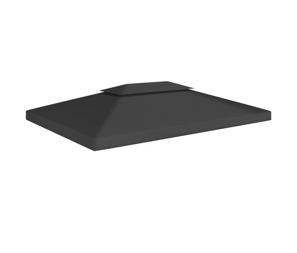 2-Tier Gazebo Top Cover 1 oz/ft&#xB2; 13.1'x9.8' Black - Black