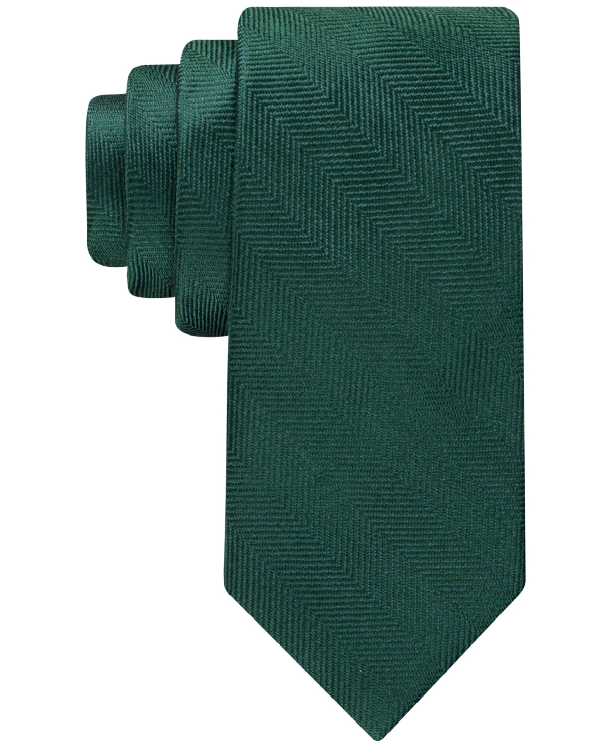 Tommy Hilfiger Men's Herringbone Solid Tie In Hunter Green
