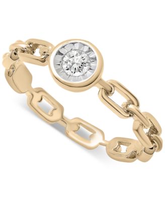 Audrey by Aurate - Diamond Chain Link Ring (1/10 ct. t.w.) in Gold Vermeil